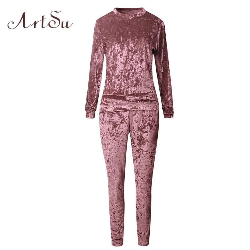ArtSu Women Velvet Sets Autumn Winter Set 2 pcs Suits Long Sleeve Top+Drawstring Pant Suit Sudaderas Feminino Clothing ASSU50008
ArtSu Women Velvet Sets Autumn Winter Set 2 pcs Suits Long Sleeve Top+Drawstring Pant Suit Sudaderas Feminino Clothing ASSU50008