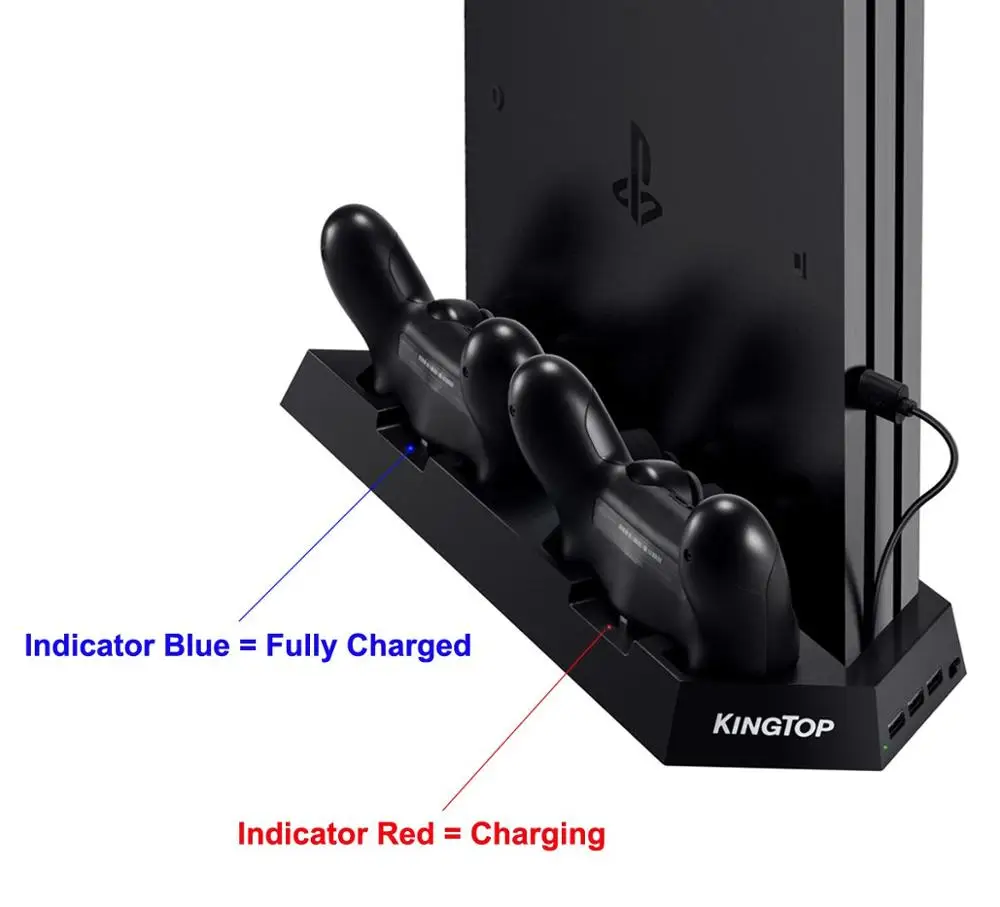 KINGTOP PS4/PS4 Pro Dual Controller Charging Station with Cooling Fan for Sony Playstation 4 Dualshock 4 Pro Game Console
KINGTOP PS4/PS4 Pro Dual Controller Charging Station with Cooling Fan for Sony Playstation 4 Dualshock 4 Pro Game Console