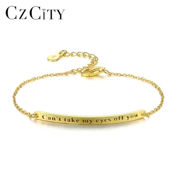 CZCITY Gold Plated 925 Sterling Silver Classic Women Chain & Link Bracelets Letter Lobster Clasp Bijoux Birthday Christmas Gifts
CZCITY Gold Plated 925 Sterling Silver Classic Women Chain & Link Bracelets Letter Lobster Clasp Bijoux Birthday Christmas Gifts