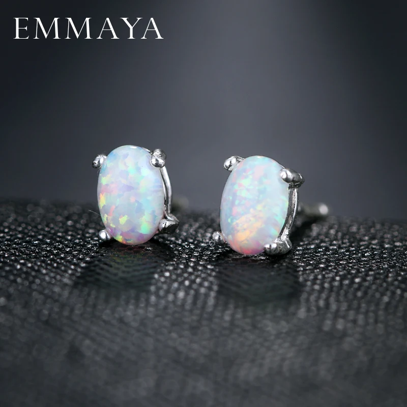 EMMAYA Cheap White Fire Opal Earrings Women Oval Shape White Stud Earrings Classic Jewelry Christmas Gift
EMMAYA Cheap White Fire Opal Earrings Women Oval Shape White Stud Earrings Classic Jewelry Christmas Gift