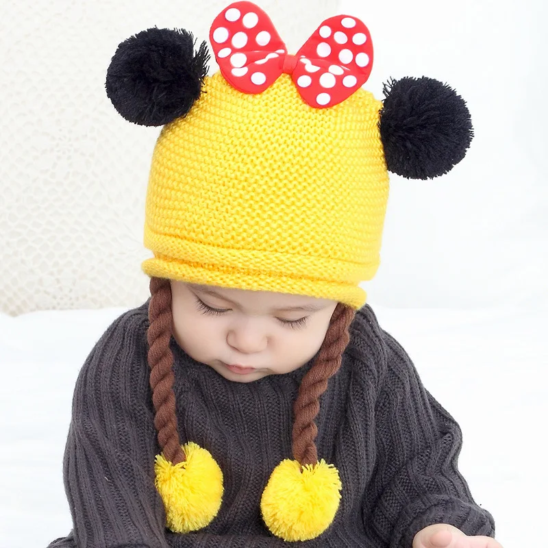 Baby wig hat autumn and winter thick knit wool hat female baby Korean cute bow cap
Baby wig hat autumn and winter thick knit wool hat female baby Korean cute bow cap