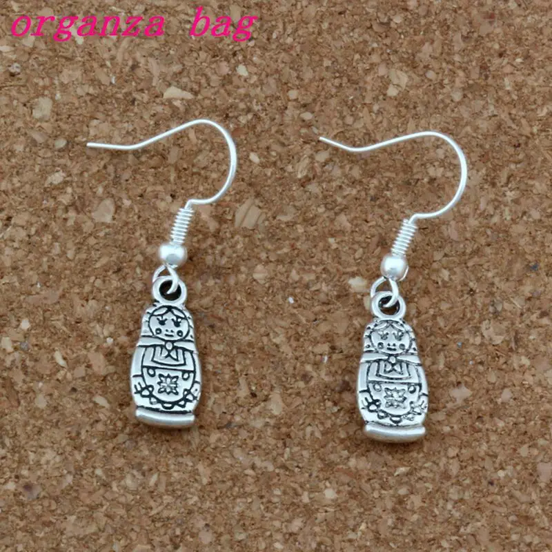 Russian doll Charm Earrings silver Fish Ear Hook 24pairs/lot Antique silver Chandelier Jewelry 7.5x34.5mm A-346e
Russian doll Charm Earrings silver Fish Ear Hook 24pairs/lot Antique silver Chandelier Jewelry 7.5x34.5mm A-346e