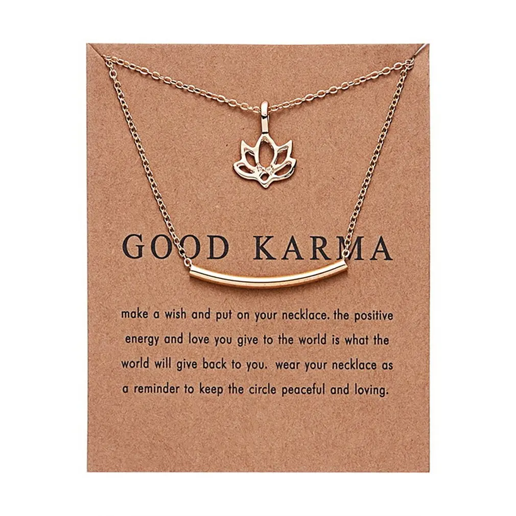 Fashion Good Karma Happy Lotus Choker Necklace Double Layer Pendant Necklace Women Jewelry for Daily Wear
Fashion Good Karma Happy Lotus Choker Necklace Double Layer Pendant Necklace Women Jewelry for Daily Wear