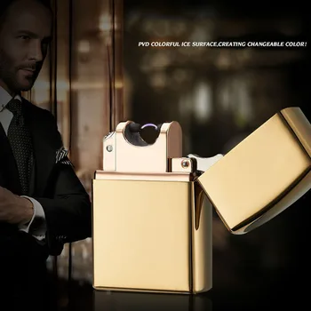 Fashion Windproof Electric Arc Cigar Cigarette Lighter ultra-thin Metal pulse High Quality 
Fashion Windproof Electric Arc Cigar Cigarette Lighter ultra-thin Metal pulse High Quality