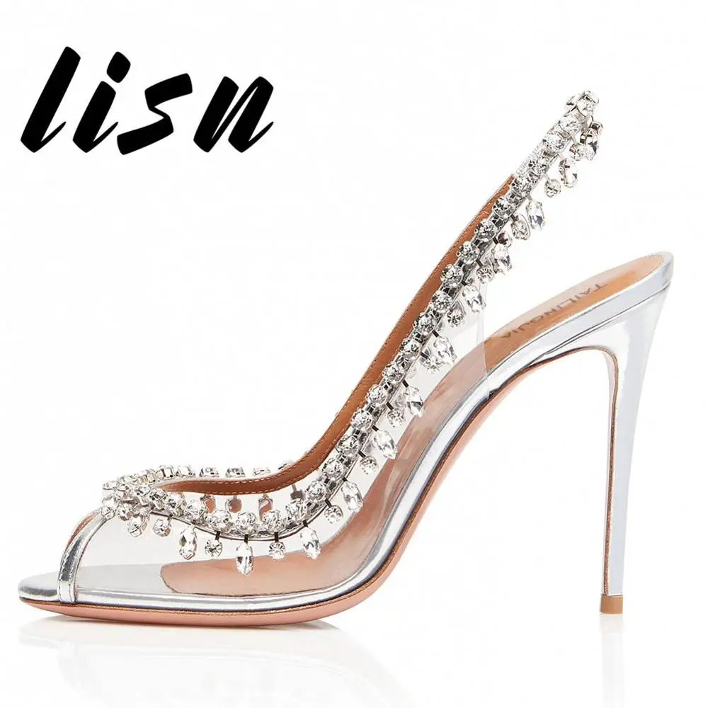 LISN New Silver PVC Sexy Pointed Toe Spring Summer Sandals Crystal Beading Slip On Thin HIgh Heel Pumps Wedding Pumps
LISN New Silver PVC Sexy Pointed Toe Spring Summer Sandals Crystal Beading Slip On Thin HIgh Heel Pumps Wedding Pumps