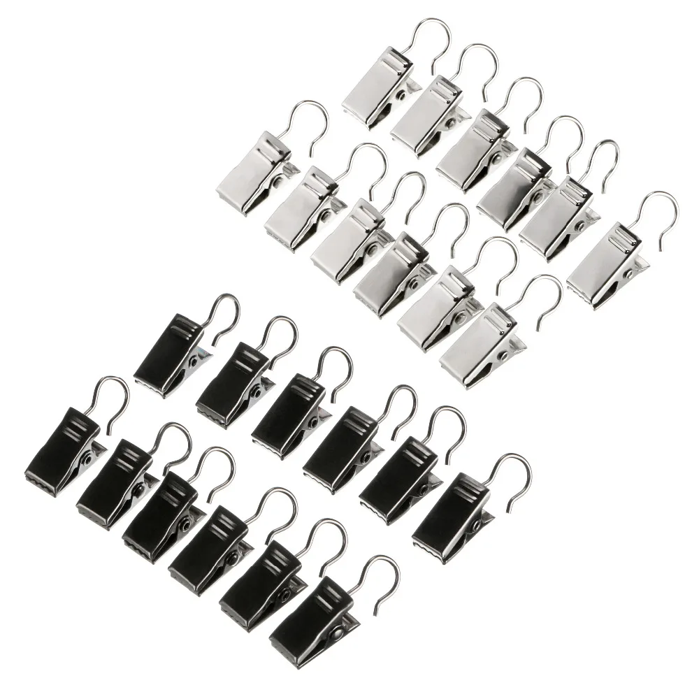 12 Pcs Heavy Duty Curtain Clips W Hook - Silver/Black Coat Cloth Robe Hat Hook Rack Hanger Holder
12 Pcs Heavy Duty Curtain Clips W Hook - Silver/Black Coat Cloth Robe Hat Hook Rack Hanger Holder