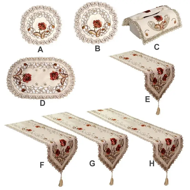 Type A -H Retro European Pastoral Embroidered Floral Tablecloth Table Runner Home Kitchen Dining Room Desk Cover Decoration
Type A -H Retro European Pastoral Embroidered Floral Tablecloth Table Runner Home Kitchen Dining Room Desk Cover Decoration