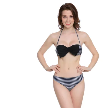 Sexy Striped Bow Bandeau Bikini Women Vintage Retro High Waist Swimsuit Pin-up Push Up Swimwear Bikinis Set Beachwear
Sexy Striped Bow Bandeau Bikini Women Vintage Retro High Waist Swimsuit Pin-up Push Up Swimwear Bikinis Set Beachwear