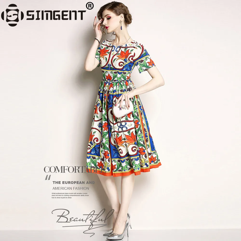 Simgent 2018 Summer New Women Elegant Short Sleeve Casual Pinup Office Printing Pleated Dress Vestidos Robe Femme Jurk SG84262
Simgent 2018 Summer New Women Elegant Short Sleeve Casual Pinup Office Printing Pleated Dress Vestidos Robe Femme Jurk SG84262