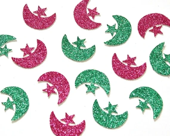 customize Eid Mubarak Confetti Decoration Favours Gift Wedding Islamic Ramadan Moon and Stars | Дом и сад