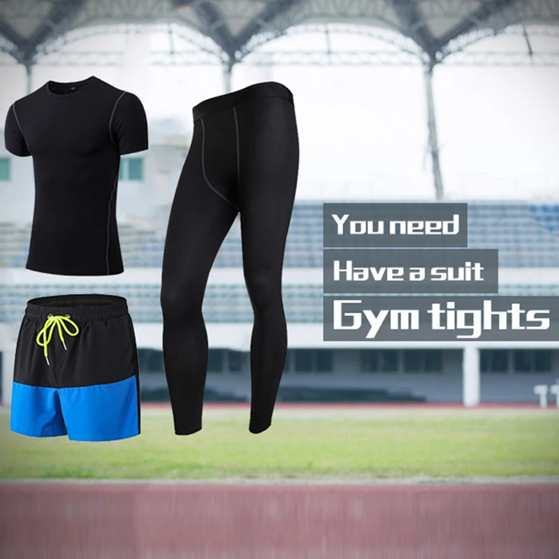 Mens 3 Pcs Quick Dry Gym Sport Suit Compression Tracksuit Fitness Tight T-Shirt Gym Running Leggings Demix Mans Sportswear
Mens 3 Pcs Quick Dry Gym Sport Suit Compression Tracksuit Fitness Tight T-Shirt Gym Running Leggings Demix Mans Sportswear