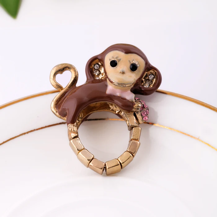 Brown Enamel Monkey Cute Rings Fashion Jewelry Stretchy Animal Ring Accessories For Women Fashion Jewelry 
Brown Enamel Monkey Cute Rings Fashion Jewelry Stretchy Animal Ring Accessories For Women Fashion Jewelry