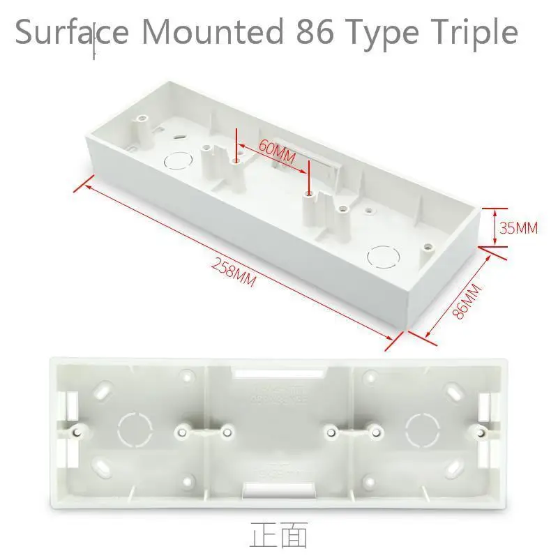 PVC Inflaming Retarding 86 Type General Purpose Ming Box Connection Open Boxes Switch Box Socket Case Triple Three
PVC Inflaming Retarding 86 Type General Purpose Ming Box Connection Open Boxes Switch Box Socket Case Triple Three