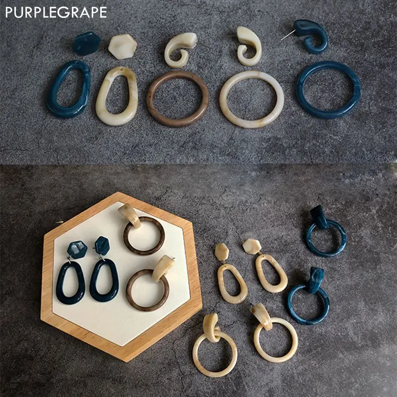 PURPLEGRAPE Japanese and Korean resin retro geometric pendant ear hook DIY earrings material accessories a package 10
PURPLEGRAPE Japanese and Korean resin retro geometric pendant ear hook DIY earrings material accessories a package 10
