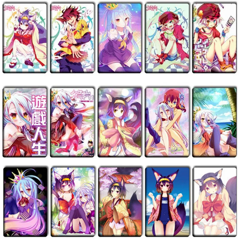50 pcs/lot lovely NO GAME NO LIFE Card Stickers Toys Classic Japanese Anime Game DIY Bank Bus ID Card Stickers kids toys Gifts
50 pcs/lot lovely NO GAME NO LIFE Card Stickers Toys Classic Japanese Anime Game DIY Bank Bus ID Card Stickers kids toys Gifts