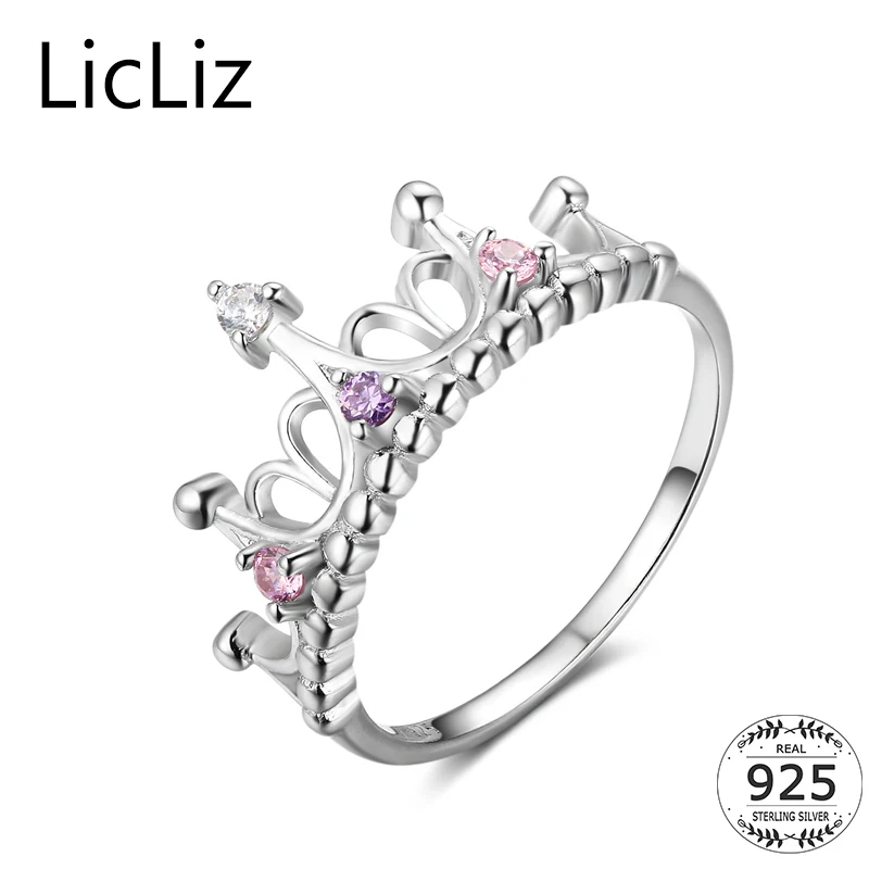 LicLiz 925 Sterling Silver Princess Crown Rings For Women Cubic Zirconia Heart Ring Purple Pink Stone Hollow Ring Bands LR0473
LicLiz 925 Sterling Silver Princess Crown Rings For Women Cubic Zirconia Heart Ring Purple Pink Stone Hollow Ring Bands LR0473