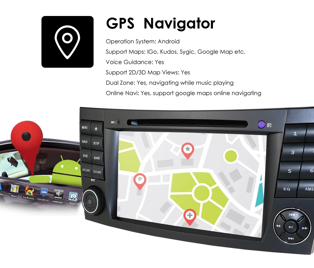 Excellent Two Din Car Multimedia Player Android 9 DVD Player For Mercedes/Benz/E-Class/W211/E300/CLK/W209/CLS/W219 GPS Radio CANBUS 14