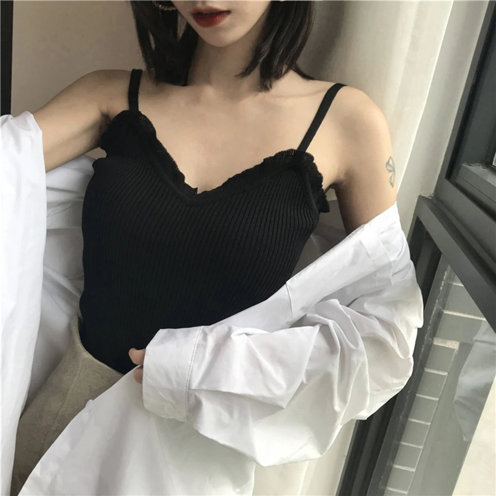 Summer Grils Sling V-neck Vest Gray Blue Solid Color Sexy Slim Casual Knitting Bottoming Sleeveless Short Onesies Woven Korean
Summer Grils Sling V-neck Vest Gray Blue Solid Color Sexy Slim Casual Knitting Bottoming Sleeveless Short Onesies Woven Korean