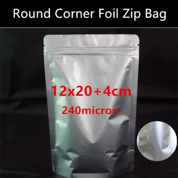 Wholesale 100pcs 12*20cm+4cm(Bottom) 240micron Aluminum Foil Ziplock Bag Stand up Round Corner Zip Lock Bag Heat Sealed Foil Bag
Wholesale 100pcs 12*20cm+4cm(Bottom) 240micron Aluminum Foil Ziplock Bag Stand up Round Corner Zip Lock Bag Heat Sealed Foil Bag