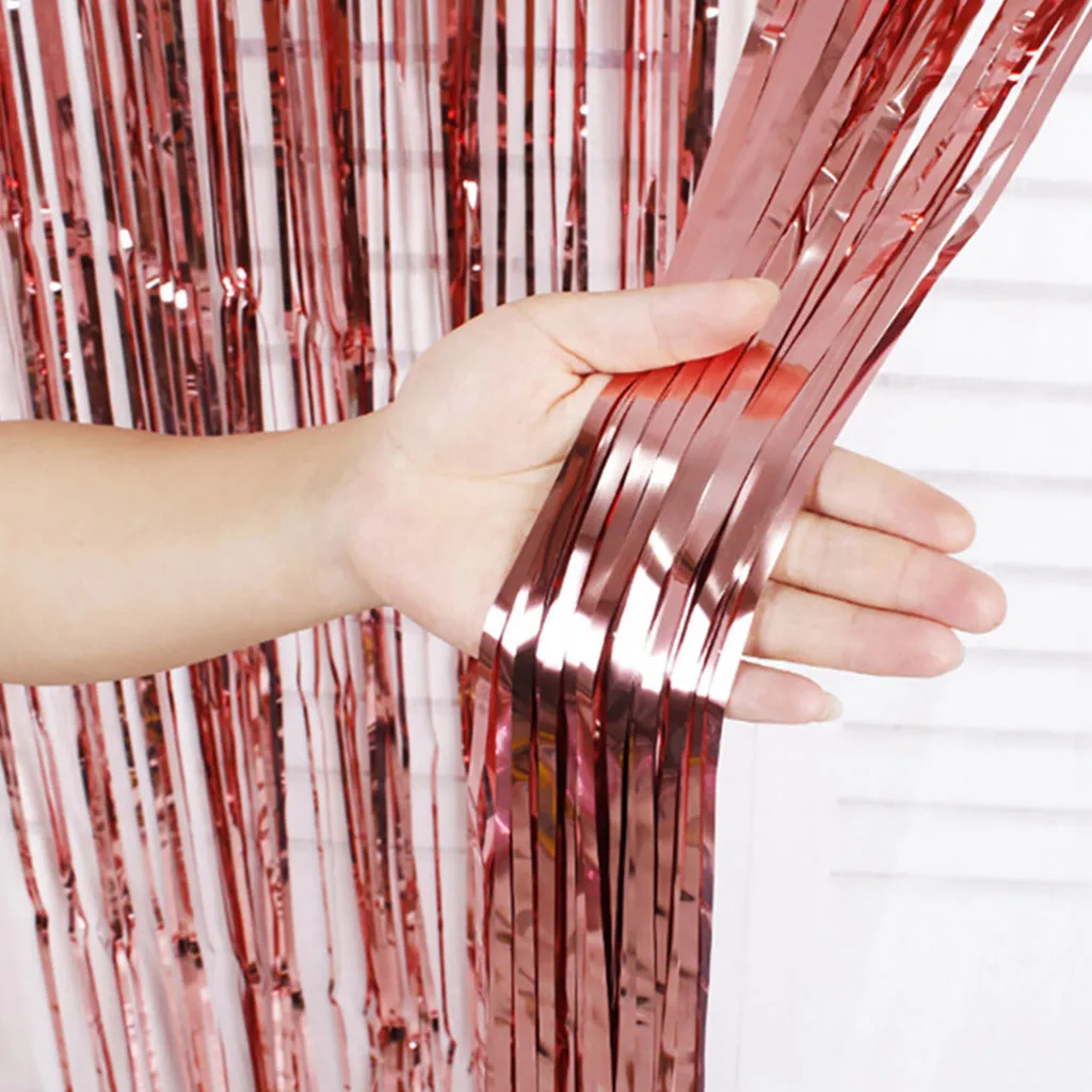 Foil Metallic Fringe Curtains Shimmer Curtain for Birthday Wedding Anniversary Party Decoration Photography Backdrop Curtain
Foil Metallic Fringe Curtains Shimmer Curtain for Birthday Wedding Anniversary Party Decoration Photography Backdrop Curtain