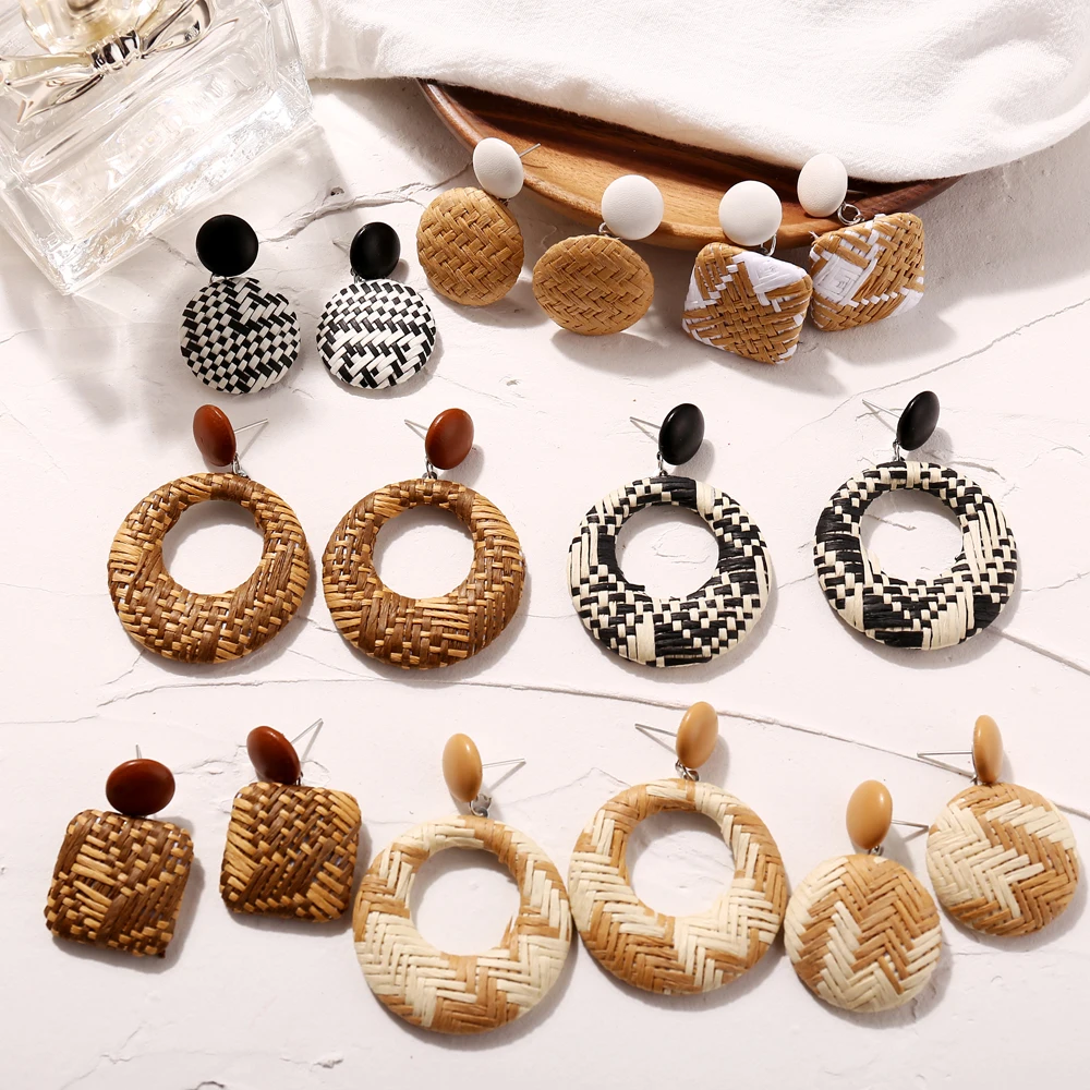 IF ME Vintage Mix Colors Pattern Drop Earrings for Women Geometric Oversize Round Leather Dangle Earring Party Brincos Jewelry
IF ME Vintage Mix Colors Pattern Drop Earrings for Women Geometric Oversize Round Leather Dangle Earring Party Brincos Jewelry