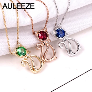 AULEEZE Cute Cat Natural Ruby Sapphire Tsavorite Gemstone Pendant For Women 18K 750 Rose Gold Real Diamond Necklace Fine Jewelry
AULEEZE Cute Cat Natural Ruby Sapphire Tsavorite Gemstone Pendant For Women 18K 750 Rose Gold Real Diamond Necklace Fine Jewelry