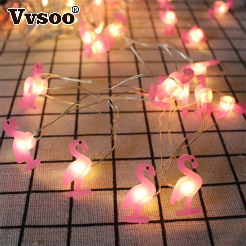 

Vvsoo 2M LED Flamingo String Light Unicorn Decoration 20 Lights Pineapple Party Baby Shower Wedding Bedroom Decor Lights