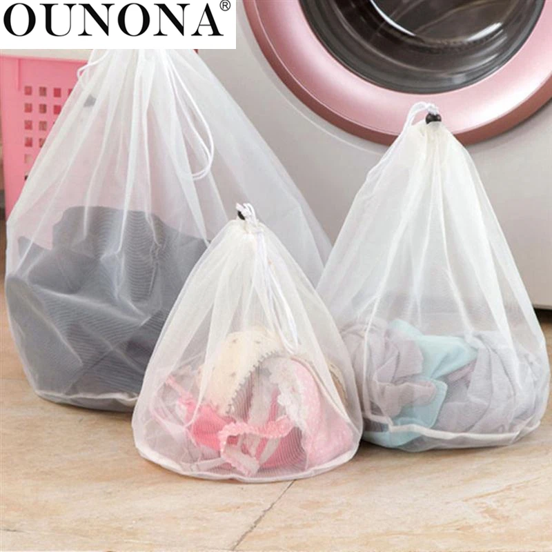 OUNONA Washing Machine Laundry Bags Underwear Mesh Washing Bag with Draw String for Laundry L Size
OUNONA Washing Machine Laundry Bags Underwear Mesh Washing Bag with Draw String for Laundry L Size