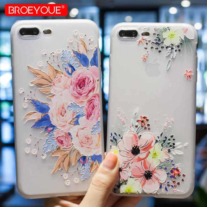 BROEYOUE Case For iPhone 7 8 X 6 6S 5 5S SE 3D Relief TPU Soft Silicone Flowers Matte Cell Phone Covers For iPhone 7 8 6 6S Plus
BROEYOUE Case For iPhone 7 8 X 6 6S 5 5S SE 3D Relief TPU Soft Silicone Flowers Matte Cell Phone Covers For iPhone 7 8 6 6S Plus
