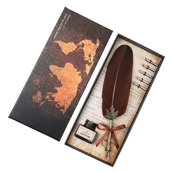 BECODE Creative Antique Feather Pen Vintage Carved Calligraphy metal Fountain Pen birthday gift 5 Nibs Dip ink feather pen set
BECODE Creative Antique Feather Pen Vintage Carved Calligraphy metal Fountain Pen birthday gift 5 Nibs Dip ink feather pen set