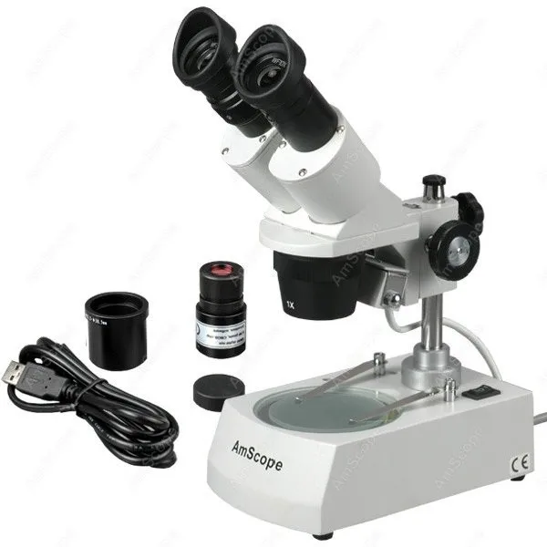 Stereo Microscope--AmScope Supplies 10X-20X-30X-60X Stereo Microscope with Two Lights + 1.3MP USB Camera 
Stereo Microscope--AmScope Supplies 10X-20X-30X-60X Stereo Microscope with Two Lights + 1.3MP USB Camera
