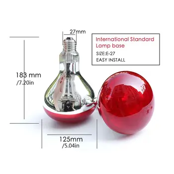 275W Infrared Heat Lamp Bulb For Therapy Health Pain Relief Therapeutic Lamp AU portable Durable Lamp Bulb
275W Infrared Heat Lamp Bulb For Therapy Health Pain Relief Therapeutic Lamp AU portable Durable Lamp Bulb