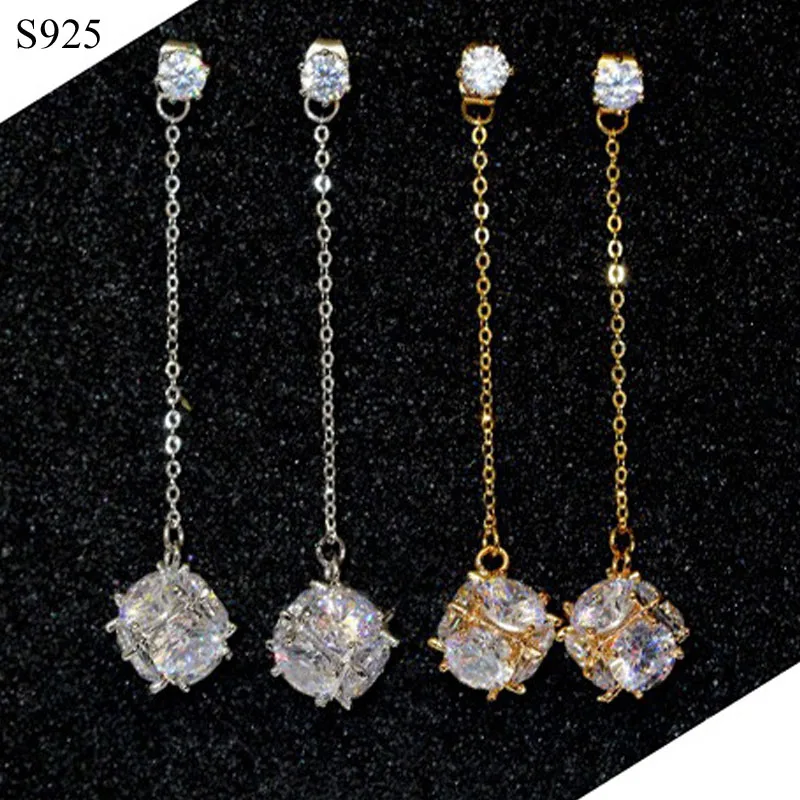 Real Pure Solid 925 Sterling Silver Long Dangle Tassel Earrings Women Jewelry Double Size CZ Ball Gold Female Drop Earring Gift
Real Pure Solid 925 Sterling Silver Long Dangle Tassel Earrings Women Jewelry Double Size CZ Ball Gold Female Drop Earring Gift
