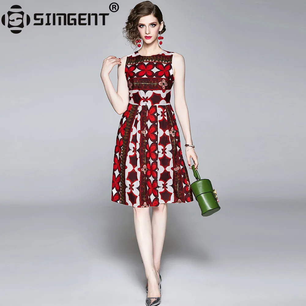 Simgent Summer Floral Dress New Arrival Fashion Womens Slim A Line Elegant Casual Party Sleeveless Dress Vestidos Jurken SG9766
Simgent Summer Floral Dress New Arrival Fashion Womens Slim A Line Elegant Casual Party Sleeveless Dress Vestidos Jurken SG9766