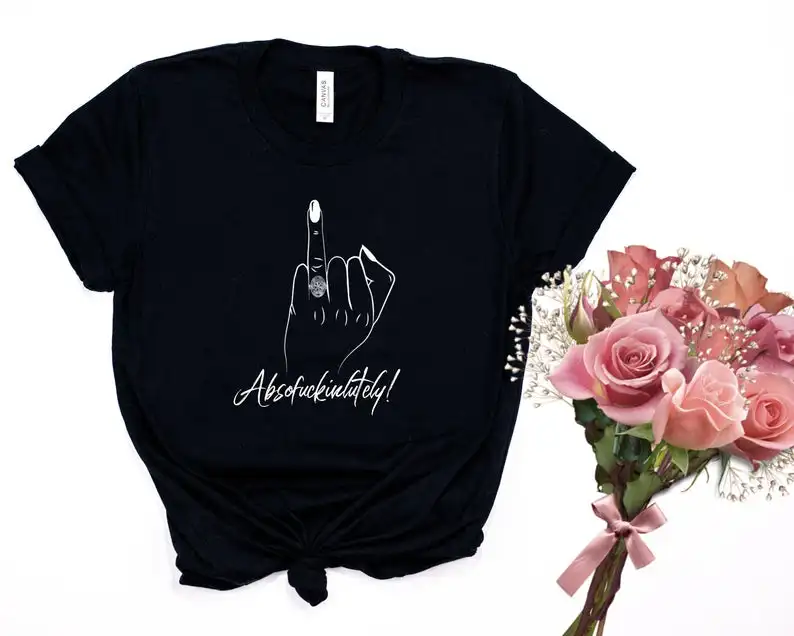 Absofuckinlutely Ring Finger Unisex T Shirt, Bachelorette Party, Bridesmaid Shirts, Bridal Party, Bridesmaid Proposal
Absofuckinlutely Ring Finger Unisex T Shirt, Bachelorette Party, Bridesmaid Shirts, Bridal Party, Bridesmaid Proposal