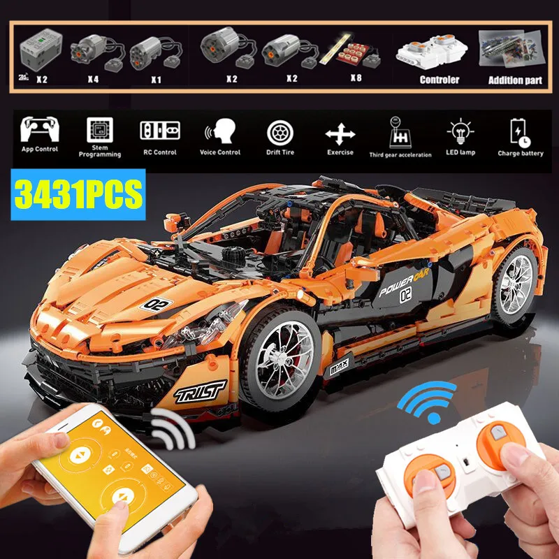 APP RC Racing Car Motor Power Up function fit technic MOC-16915 McLaren P1 fit 20087 Building Block Bricks Toy kid gift
APP RC Racing Car Motor Power Up function fit technic MOC-16915 McLaren P1 fit 20087 Building Block Bricks Toy kid gift
