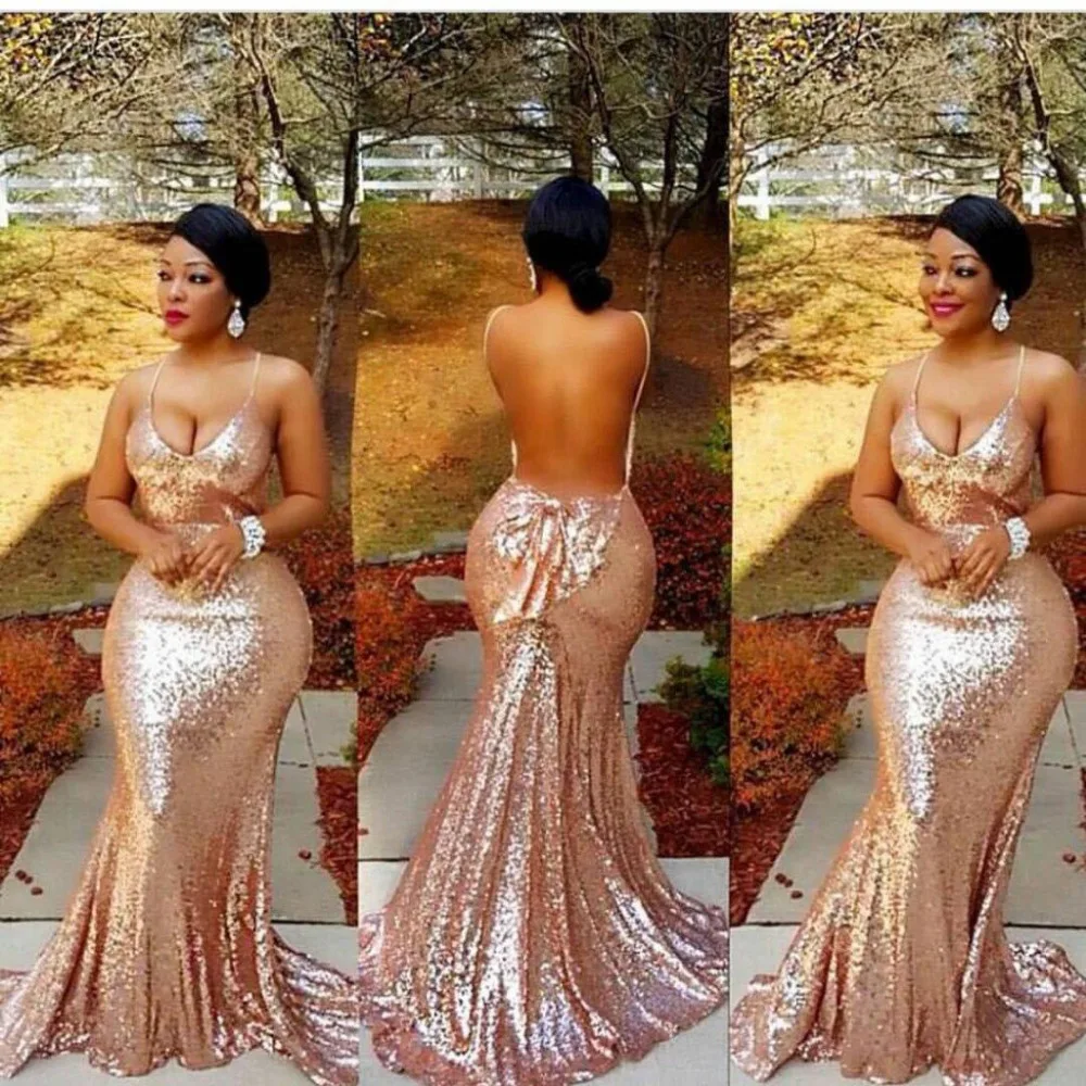 Sexy Rose Gold Sequined Evening Dress Backless Mermaid Prom Dresses Plus Size Strapless Straps Long Special Occasion Dress
Sexy Rose Gold Sequined Evening Dress Backless Mermaid Prom Dresses Plus Size Strapless Straps Long Special Occasion Dress