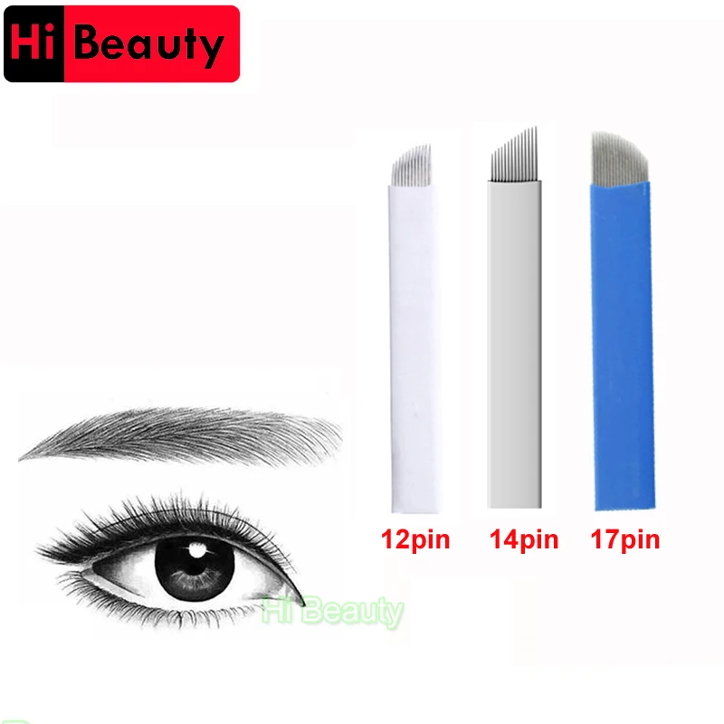 High Quality 5pcs/lot Sterilized 12/14/17 Pin Permanent Makeup Blade Manual Embroidery Eyebrow 3D Tattoo Needle
High Quality 5pcs/lot Sterilized 12/14/17 Pin Permanent Makeup Blade Manual Embroidery Eyebrow 3D Tattoo Needle