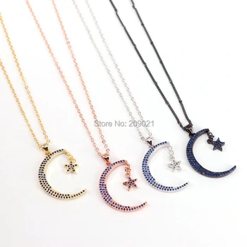 Trendy 6Pcs Micro Pave CZ Star and Crescent Moon Charms Pendants Necklaces Jewelry For Women
Trendy 6Pcs Micro Pave CZ Star and Crescent Moon Charms Pendants Necklaces Jewelry For Women