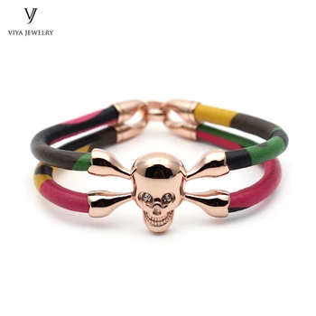 Colorful Camouflage Leather Skull Bracelet CAMO Leather Bangle Rose Gold Color Skull Jewelry Men Camouflage Leather Bracelets
Colorful Camouflage Leather Skull Bracelet CAMO Leather Bangle Rose Gold Color Skull Jewelry Men Camouflage Leather Bracelets