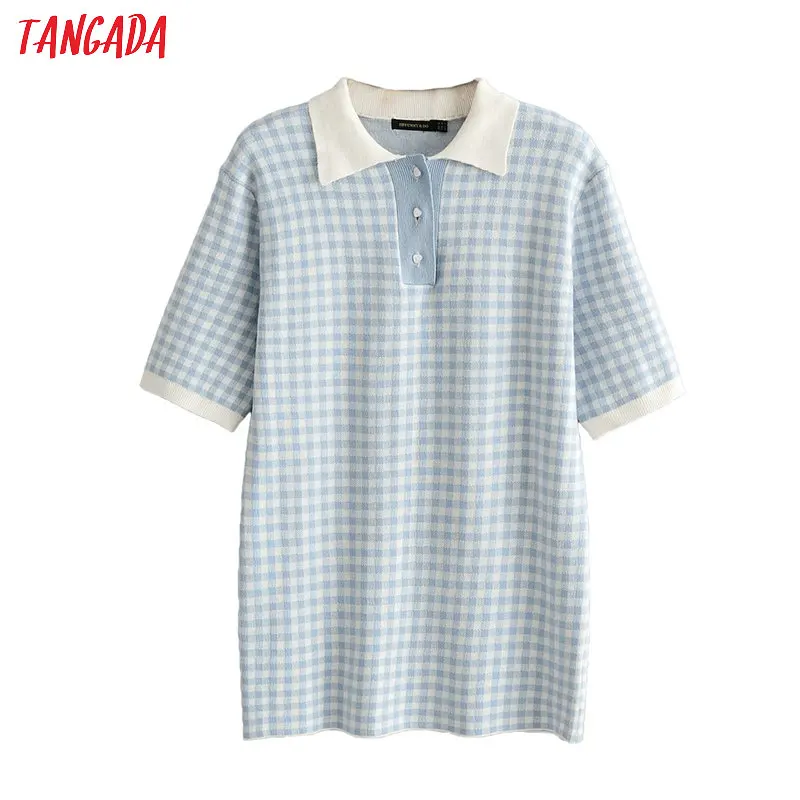 Tangada 2019 school style long sweater female turn down collar korean blue plaid sweater for women ladies pull femme JN123
Tangada 2019 school style long sweater female turn down collar korean blue plaid sweater for women ladies pull femme JN123