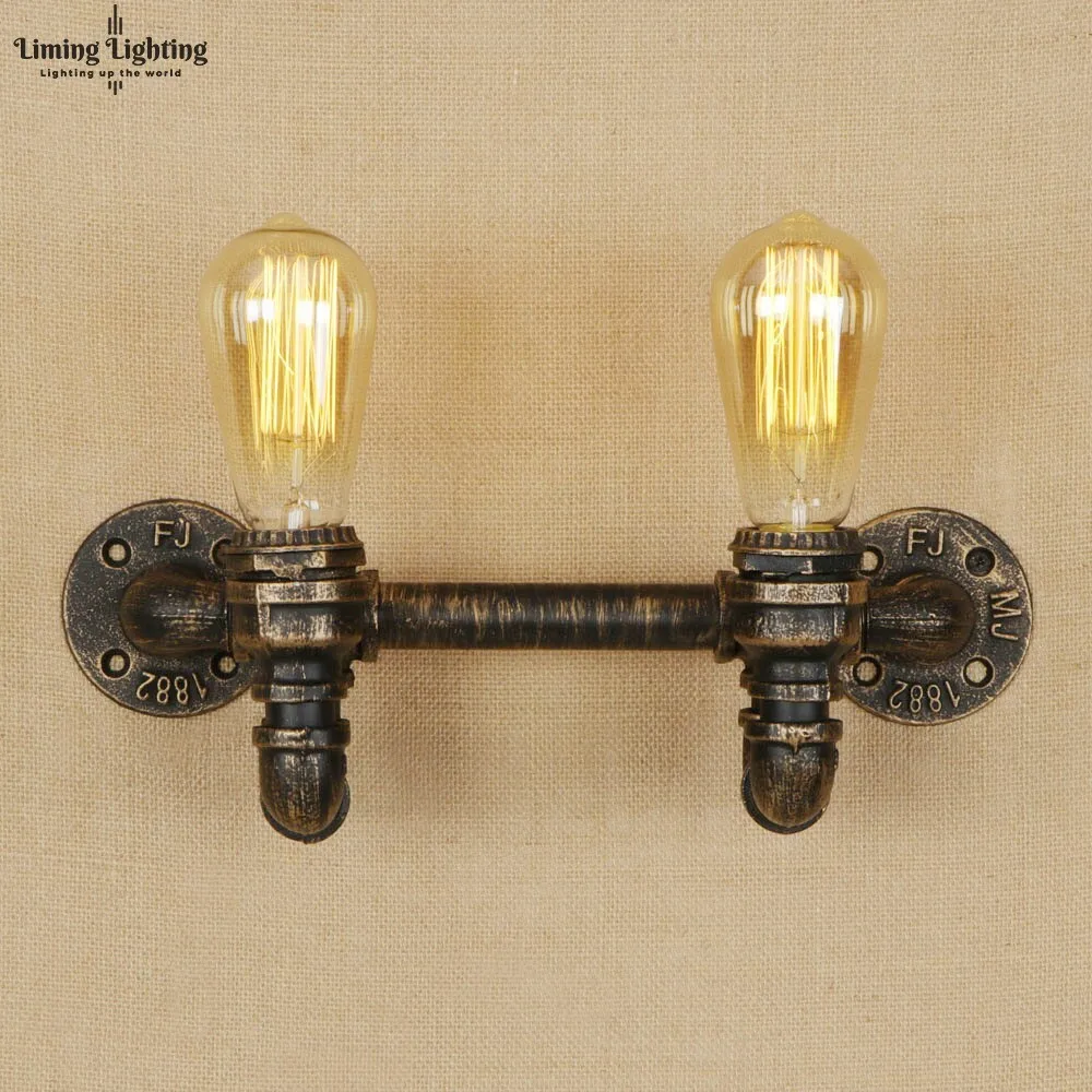 2 головки винтажный Железный минималистичный креативный Настенный светильник E27