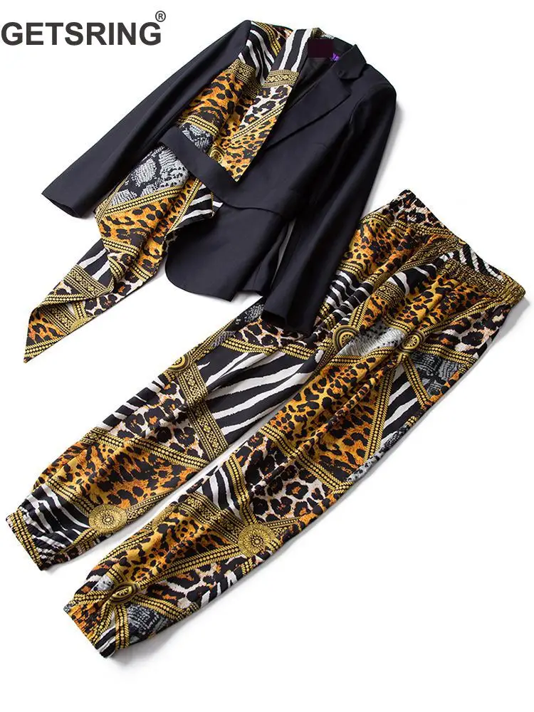 GETSRING Women Set Pant Sets Irregular Leopard Color Matching Suit Coat Elastic Waist Leopard Leisure Pants 2 Piece Set Women
GETSRING Women Set Pant Sets Irregular Leopard Color Matching Suit Coat Elastic Waist Leopard Leisure Pants 2 Piece Set Women