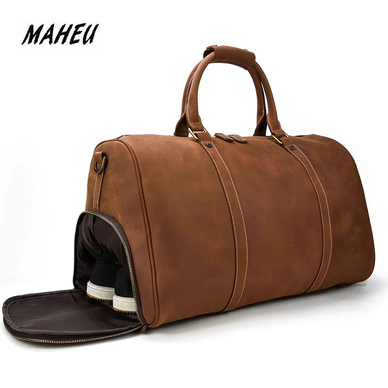 MAHEU High Fashion Crazy Horse Leather Travel Bags Large Capacity Outdoor Duffle Bags For Flight Trip Men Male Big Bags 52 cm
MAHEU High Fashion Crazy Horse Leather Travel Bags Large Capacity Outdoor Duffle Bags For Flight Trip Men Male Big Bags 52 cm