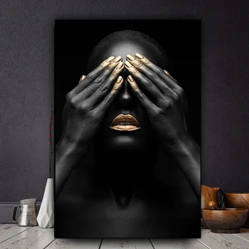 1 Piece Black Hand and Gold Lip Nude Woman Oil Painting on Canvas Cuadros Posters and Prints African Wall Art No Framed
1 Piece Black Hand and Gold Lip Nude Woman Oil Painting on Canvas Cuadros Posters and Prints African Wall Art No Framed