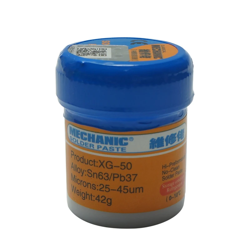 MECHANIC XG-50 Solder Paste 42g SN63/Pb37 Leaded flux SMD BGA SMT Stencil Welding Tool
MECHANIC XG-50 Solder Paste 42g SN63/Pb37 Leaded flux SMD BGA SMT Stencil Welding Tool