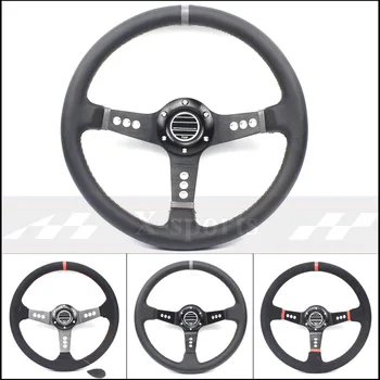 SP car Sport steering wheel racing type High quality universal 14 inches 350MM Aluminum+suede or PVC or bullhide 4 style 
SP car Sport steering wheel racing type High quality universal 14 inches 350MM Aluminum+suede or PVC or bullhide 4 style