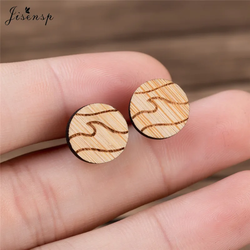 Jisensp Minimalist Geometric Wave Stud Earrings for Women Wood Jewelry Cute Small Round Earrings Beach Earings pendientes
Jisensp Minimalist Geometric Wave Stud Earrings for Women Wood Jewelry Cute Small Round Earrings Beach Earings pendientes