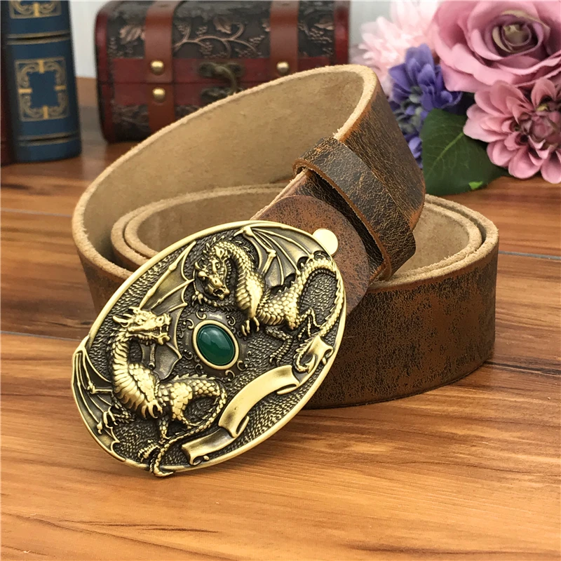 Brass Dragon Cowboy Belt Buckle Leather Belt Men Jeans Metal Waist Belt Leather Strap Man Ceinture Homme Wide MBT0077
Brass Dragon Cowboy Belt Buckle Leather Belt Men Jeans Metal Waist Belt Leather Strap Man Ceinture Homme Wide MBT0077