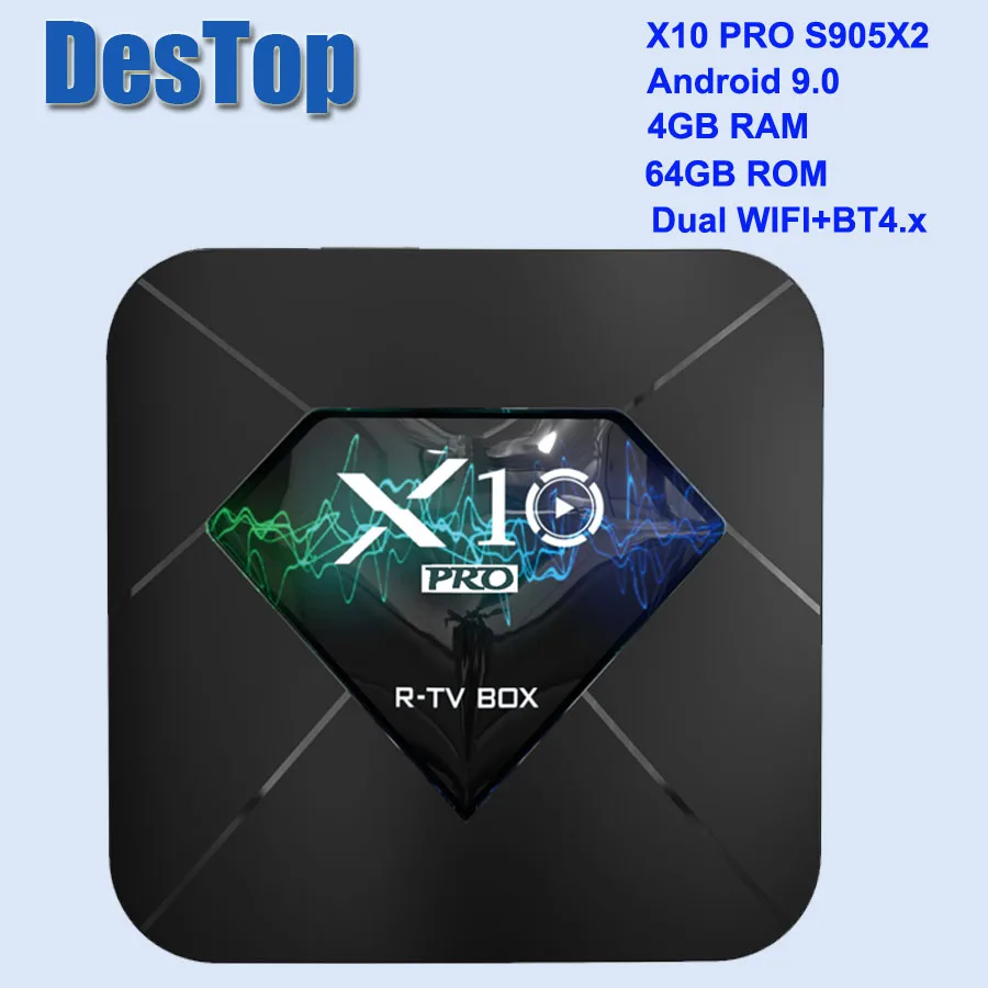 X10 Pro Android 9.0 Smart TV BOX S905X2 4GB DDR3 32GB 64GB 2.4G 5GHz Wifi Support USB3.0 BT4.0 4K 3D Netflix Android TV Player
X10 Pro Android 9.0 Smart TV BOX S905X2 4GB DDR3 32GB 64GB 2.4G 5GHz Wifi Support USB3.0 BT4.0 4K 3D Netflix Android TV Player